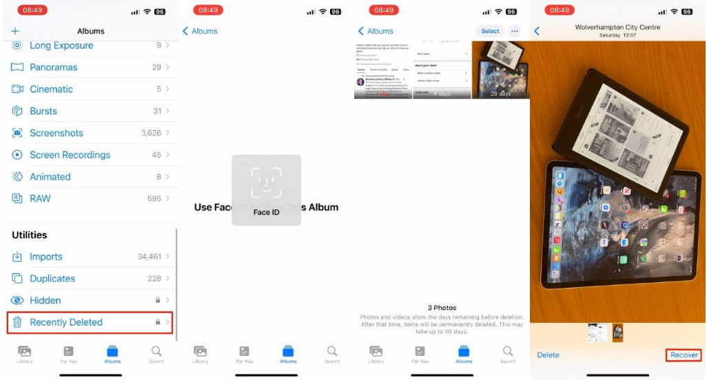 双柏苹果14维修分享 iPhone14 上恢复已删除的照片 