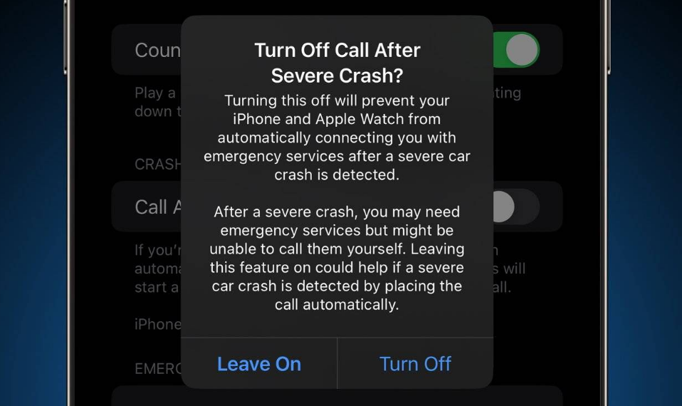 双柏苹果14维修分享 iPhone 14 和 Apple Watch 上关闭崩溃检测 