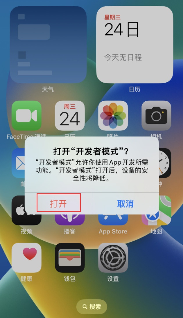 双柏苹果手机维修分享如何打开开发者模式 