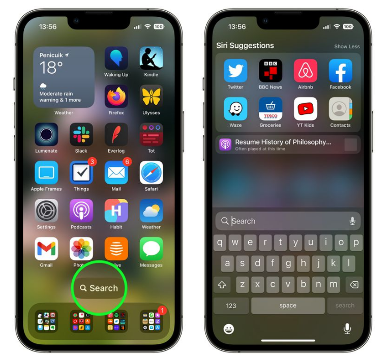 双柏苹果手机维修分享升级到 iOS 16 后，如何删除主屏幕上的搜索按钮 